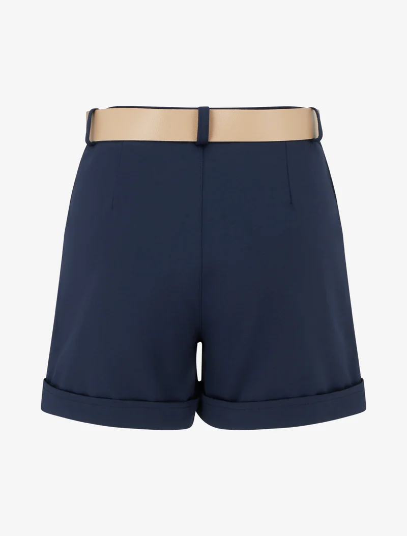 Gürtelshort mit Umschlag - Marine