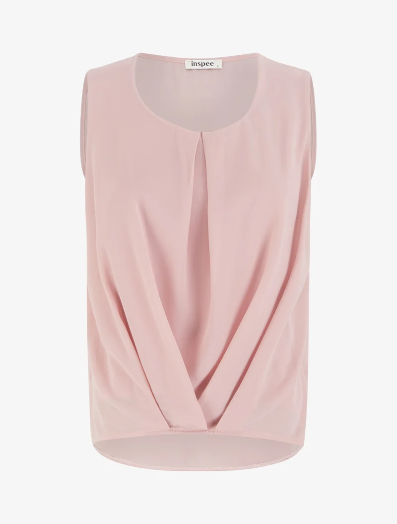 Oberteil aus Voile mit Drapierungseffekt - Rose