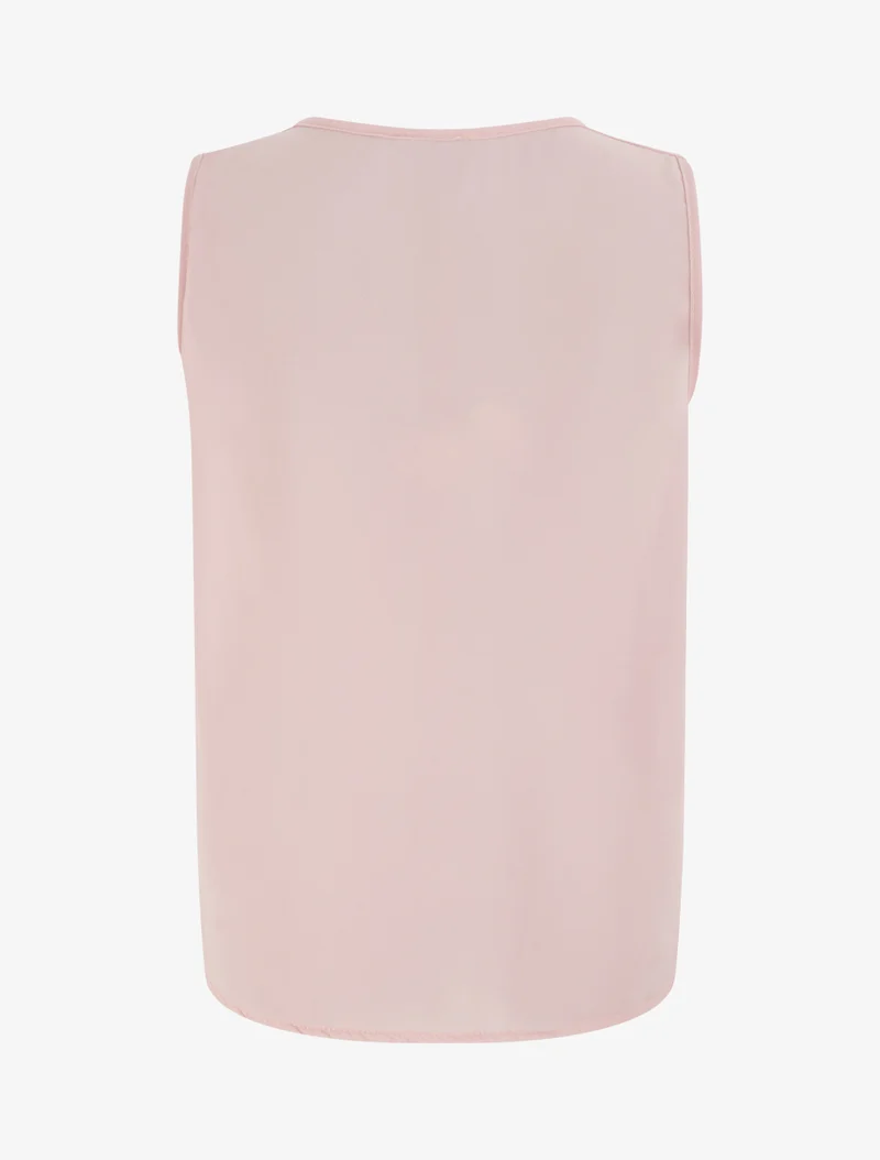 Oberteil aus Voile mit Drapierungseffekt - Rose
