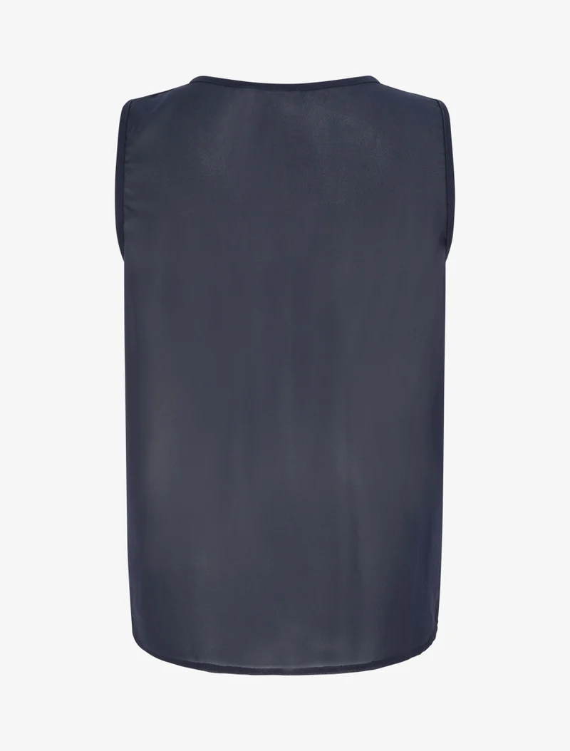 Oberteil aus Voile mit Drapierungseffekt - Marine
