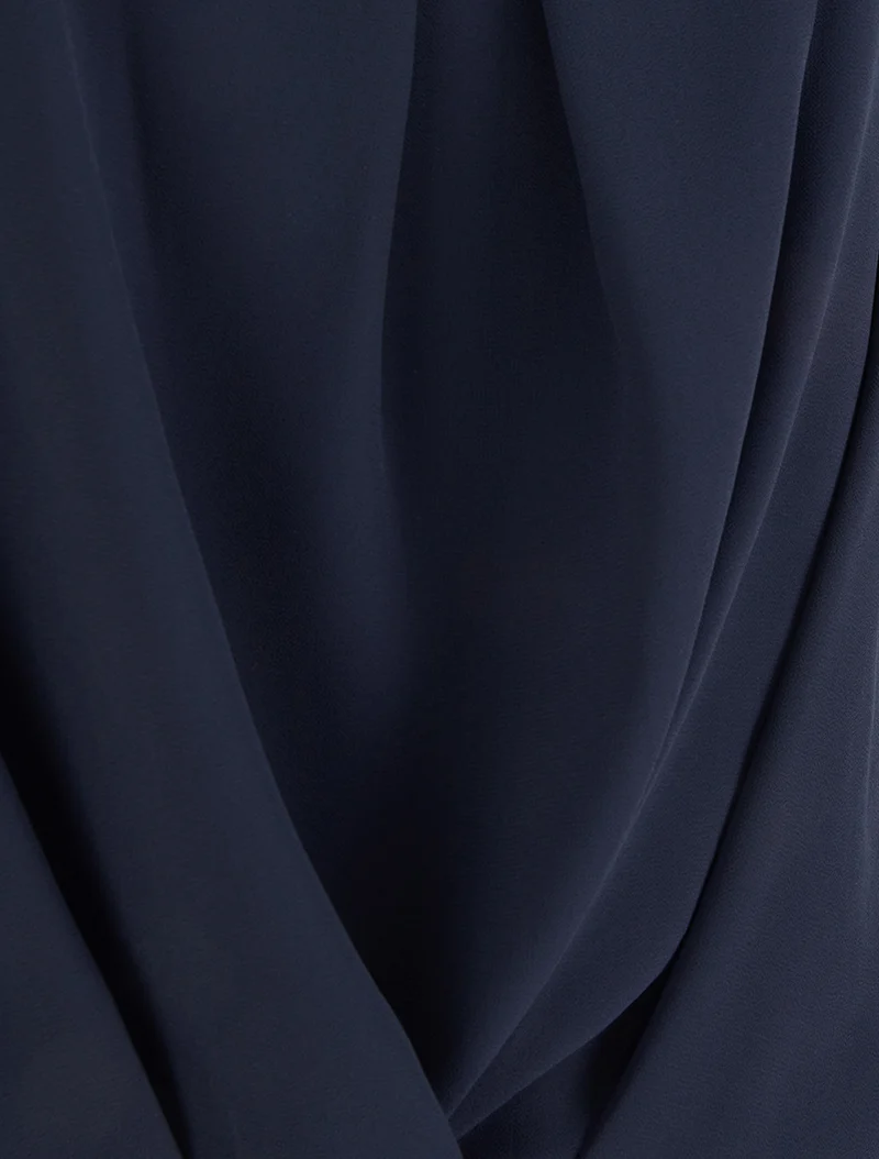 Oberteil aus Voile mit Drapierungseffekt - Marine