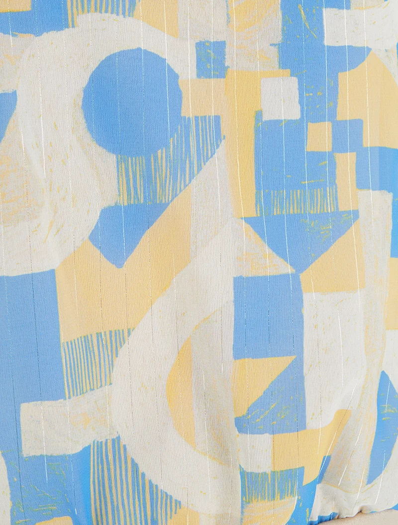 Grafikdruck-Top mit kurzen Ärmeln - Hellblau