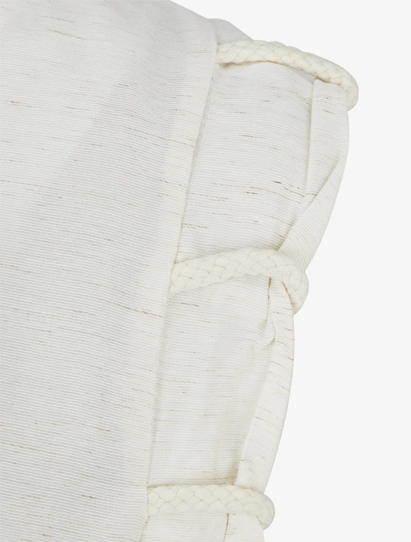 Oberteil mit Kordeleffekt-Details und durchbrochener Stickerei. - Creme