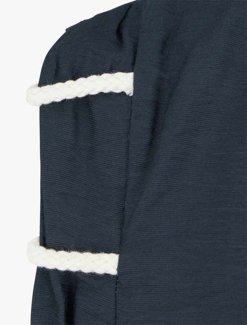 Oberteil mit Kordeleffekt-Details und durchbrochener Stickerei. - Marine