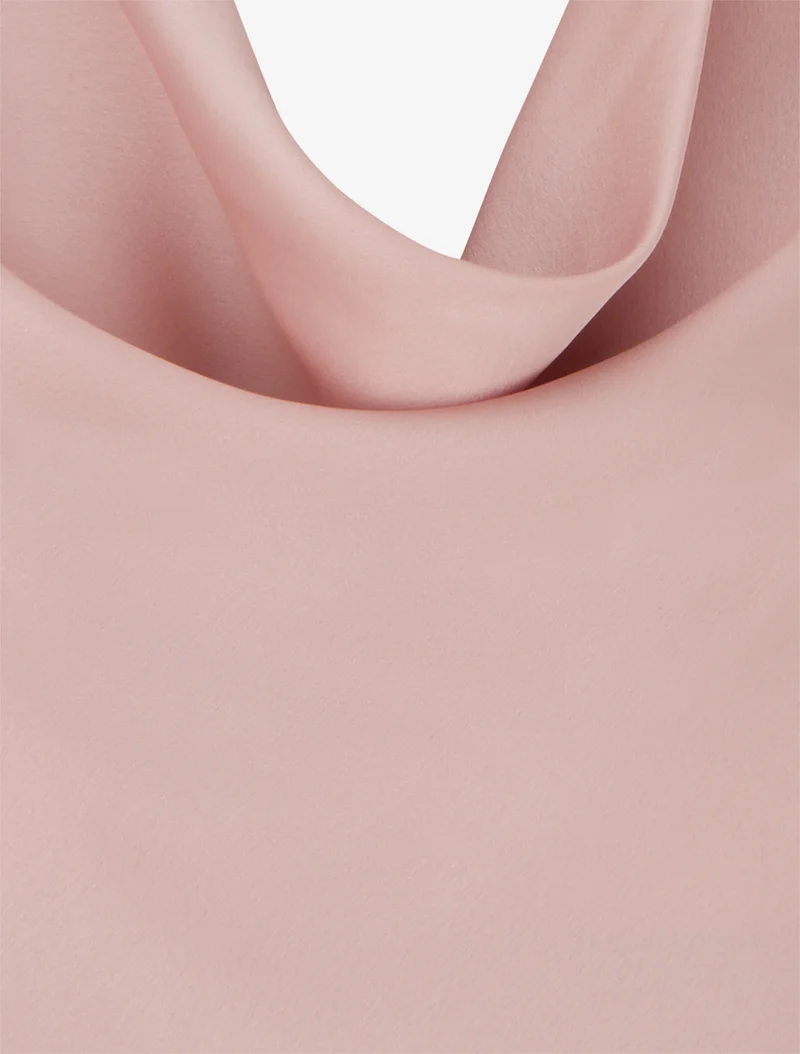 Ärmelloses Satin-Top mit Wasserfallausschnitt - Altrosa