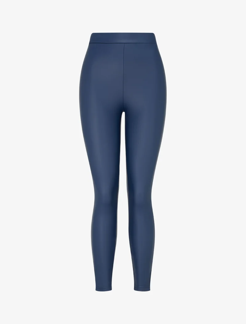 Skinny-Leggings aus Kunstleder - Blau