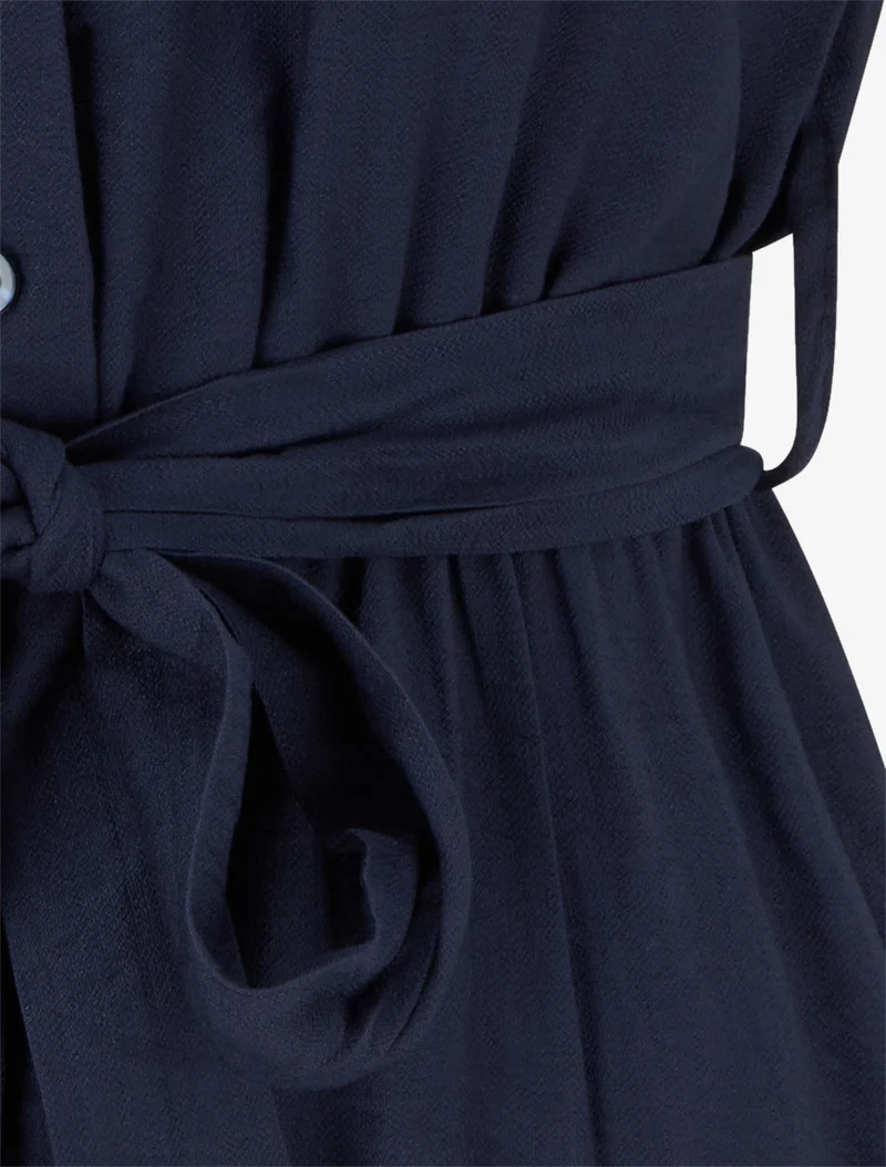 Kurzarm-Hemdkleid - Marine