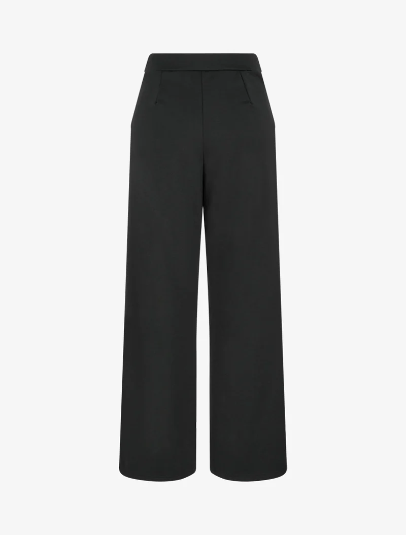 Fließende Hose mit Knopfleiste am Bund. - Schwarz