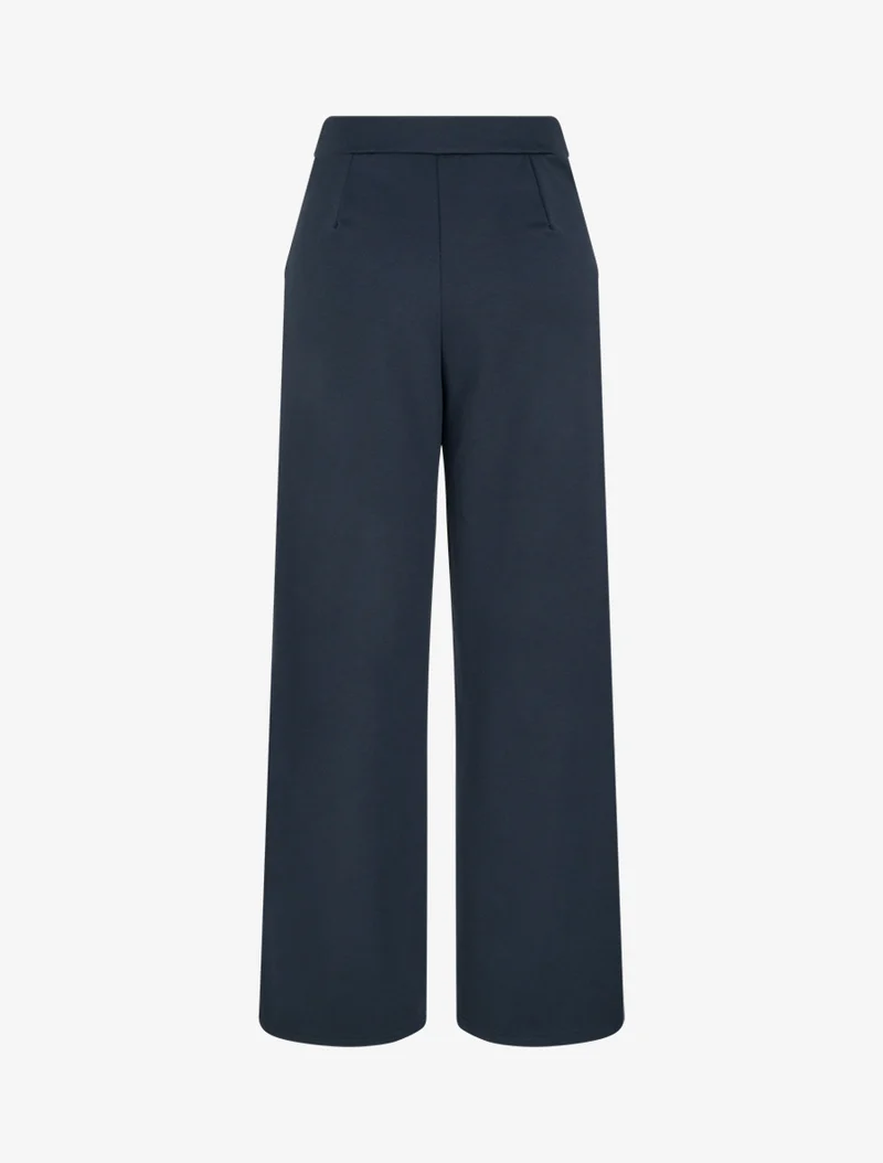 Fließende Hose mit Knopfleiste am Bund. - Mitternachtsblau
