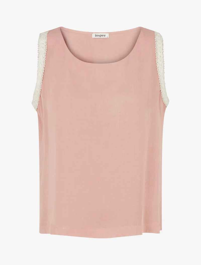 Ärmelloses einfarbiges Top - Rose