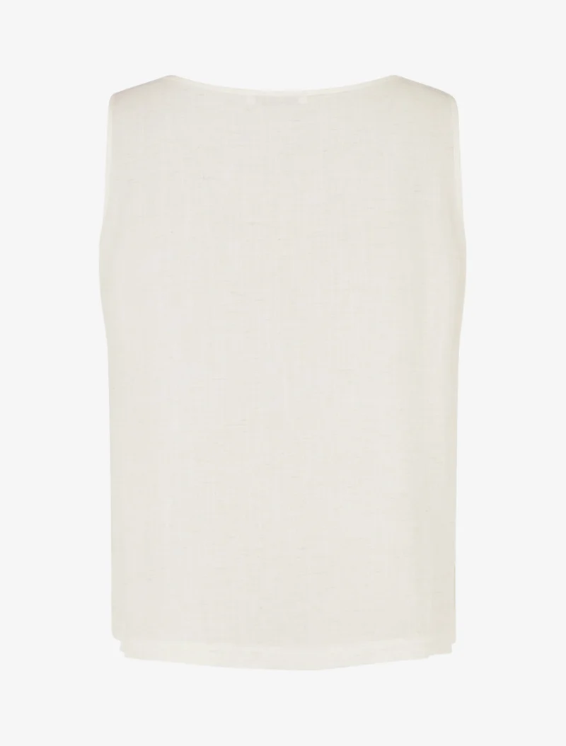 Ärmelloses einfarbiges Top - Creme