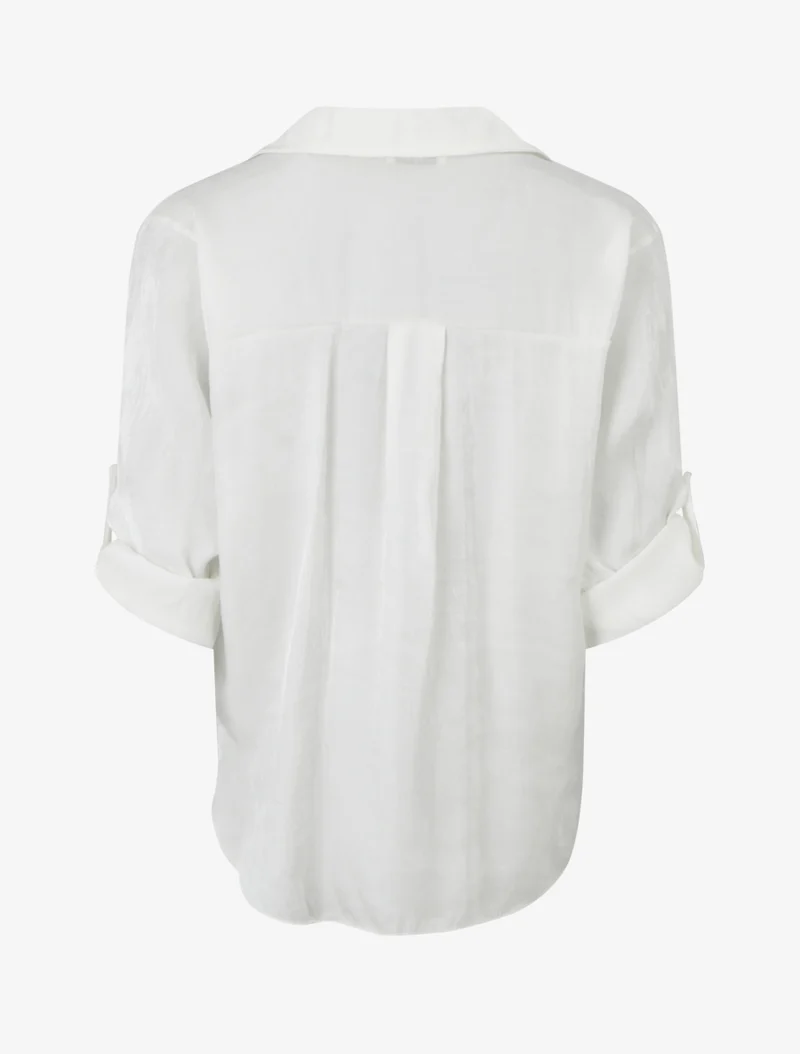 Perlmutt asymmetrische Bluse zum Binden - Weiß