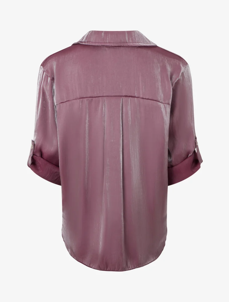 Perlmutt asymmetrische Bluse zum Binden - Veilchen