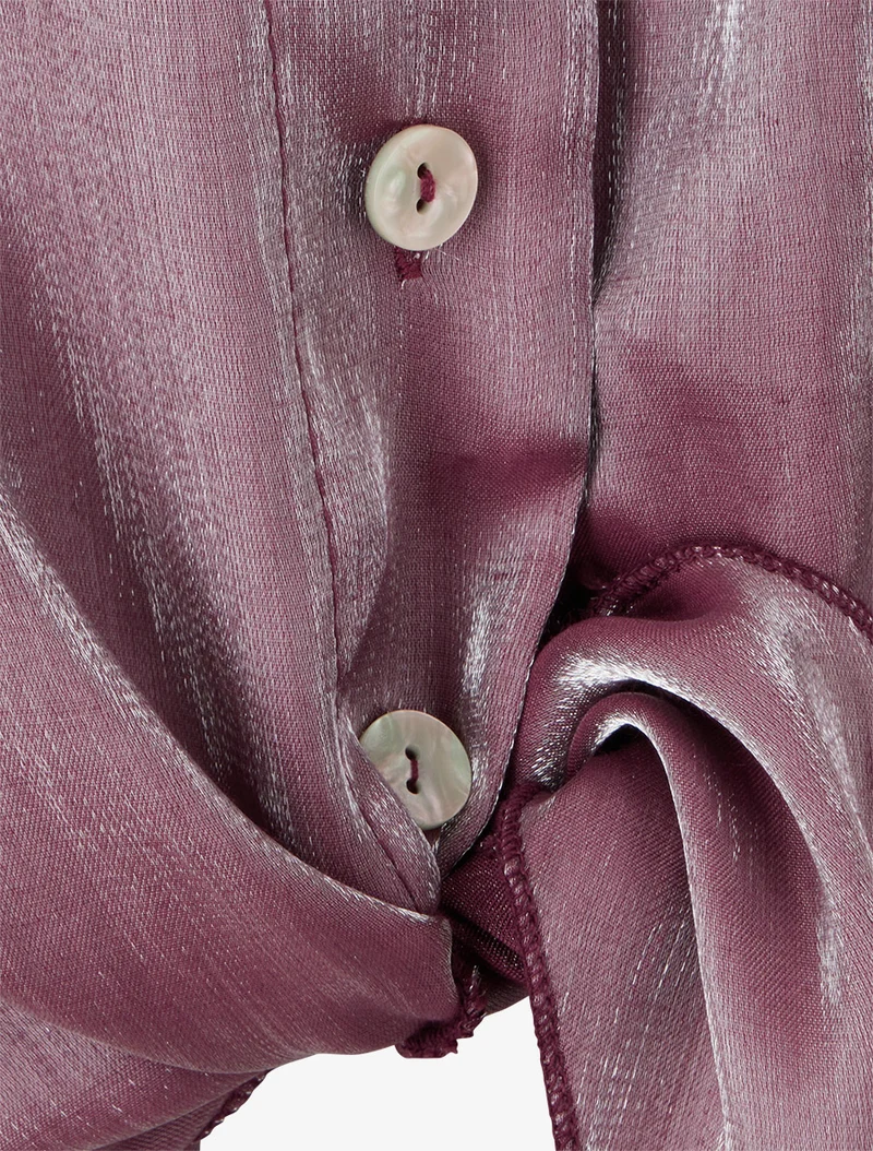 Perlmutt asymmetrische Bluse zum Binden - Veilchen