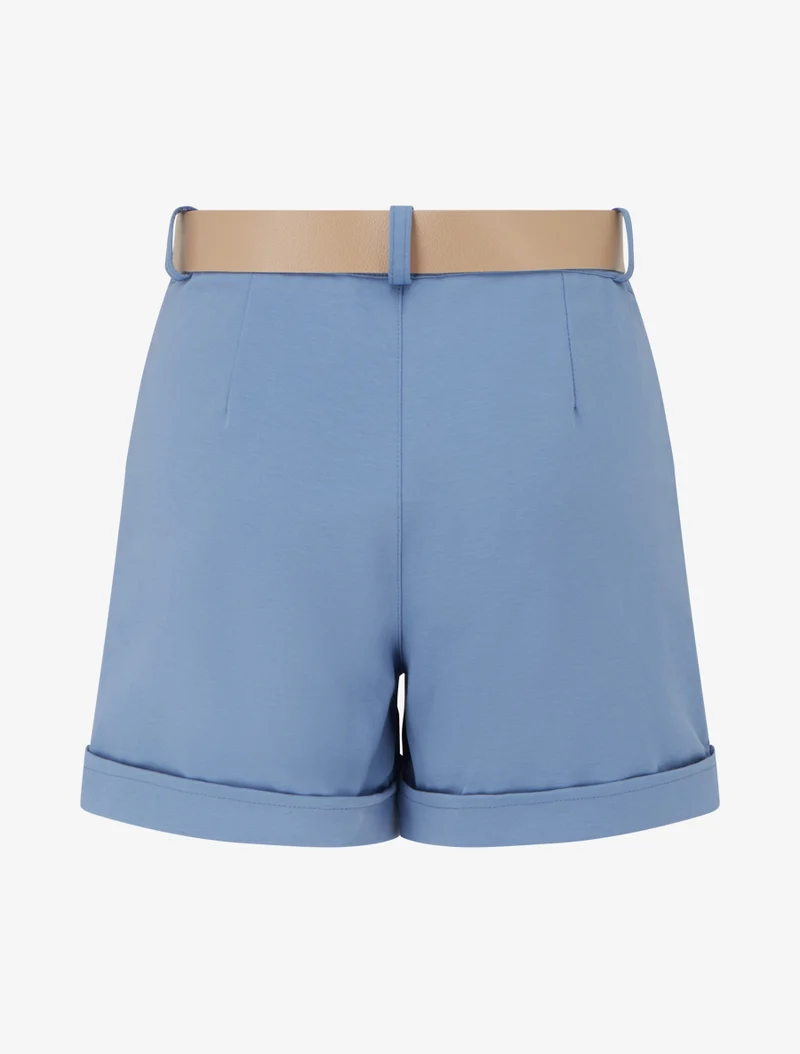 Gürtelshort mit Umschlag - Blau