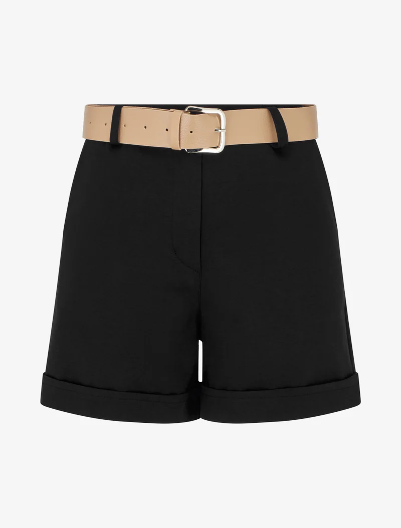 Gürtelshort mit Umschlag - Schwarz