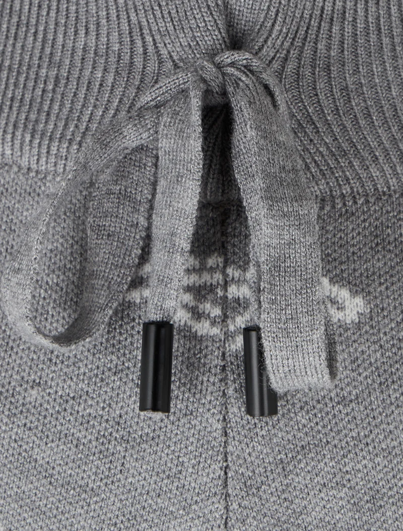 Ikat gemusterte Strickhose - Grau