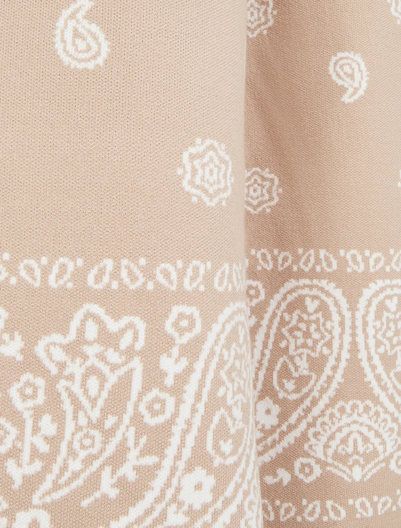 Ikat gemusterte Strickhose - Beige