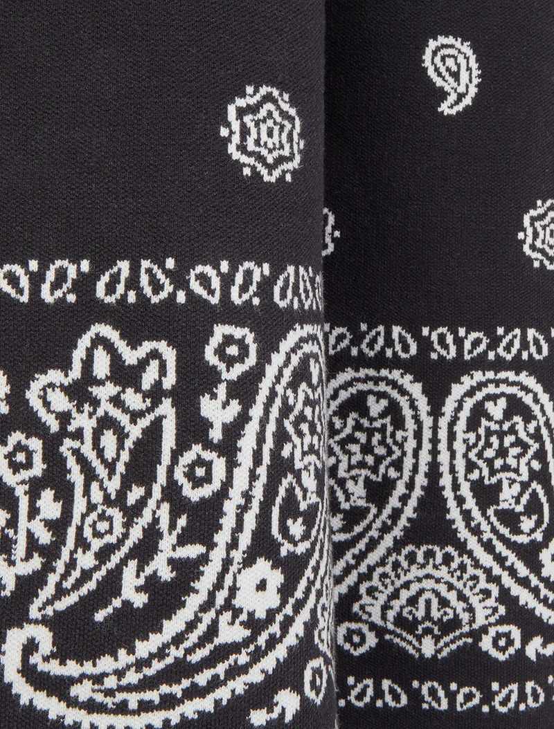 Ikat gemusterte Strickhose - Schwarz