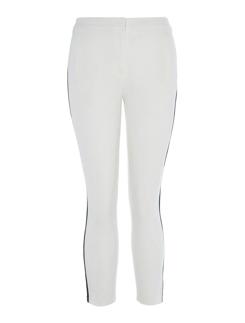 Sporthose mit Streifen - Ecru