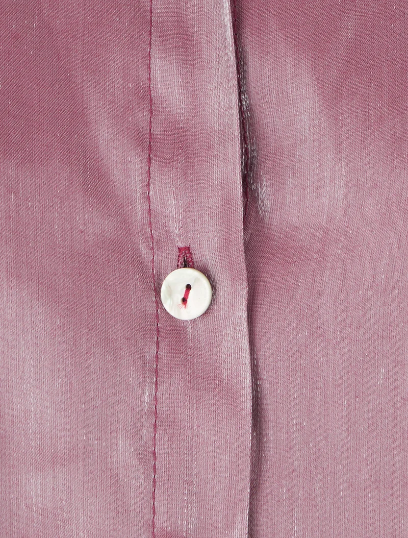 Perlmuttfarbenes asymmetrisches Bluse mit hochkrempelbaren langen Ärmeln - Veilchen