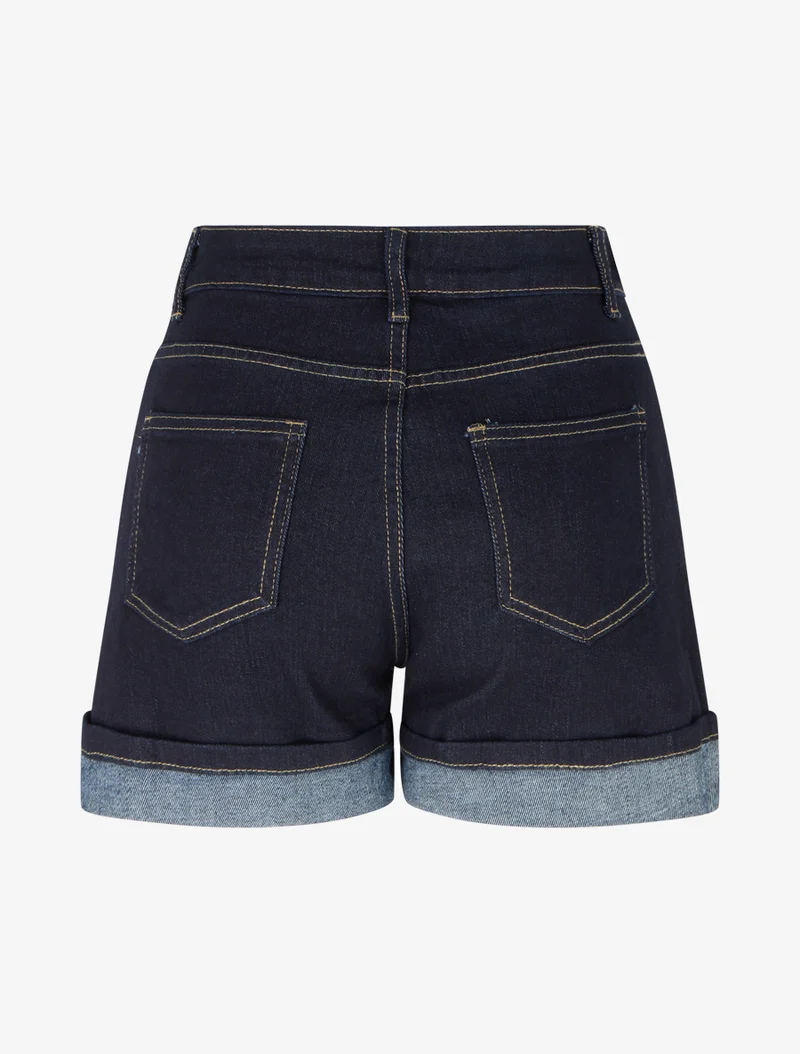Umgeschlagene Jeansshorts - Rohblau