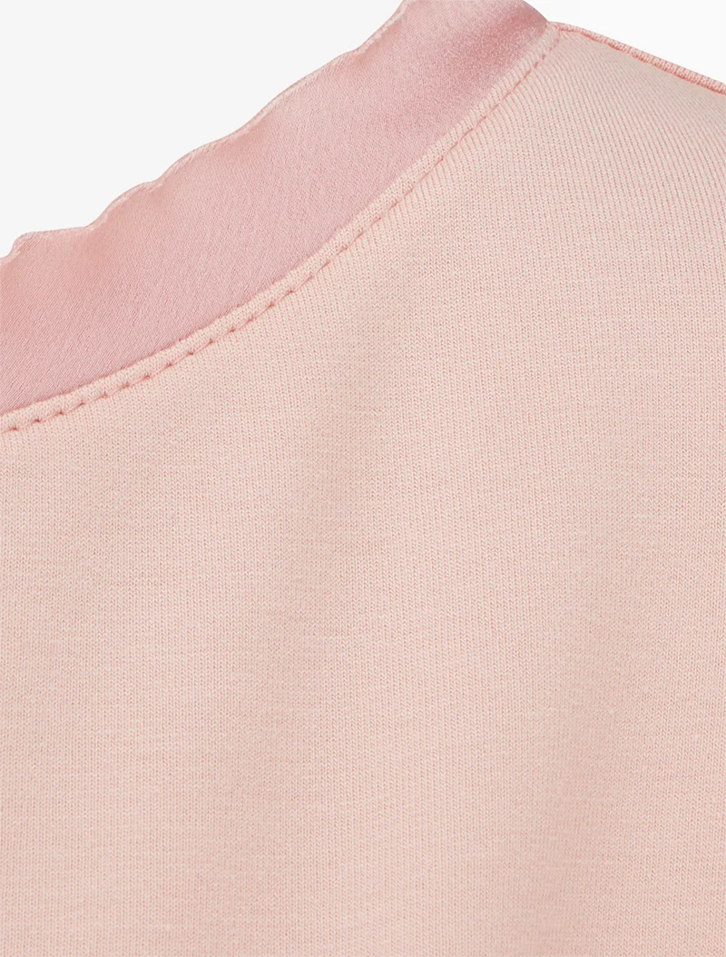 Oberteil mit Satineinsatz - Rose