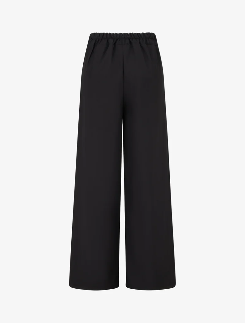 Weite Hose mit Riemen und Knöpfen - Schwarz
