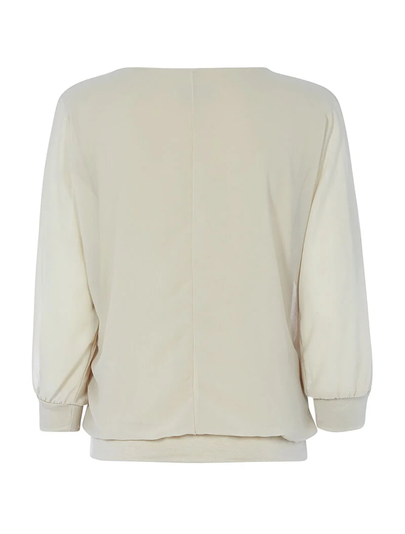 Top mit Wasserfallausschnitt - beige