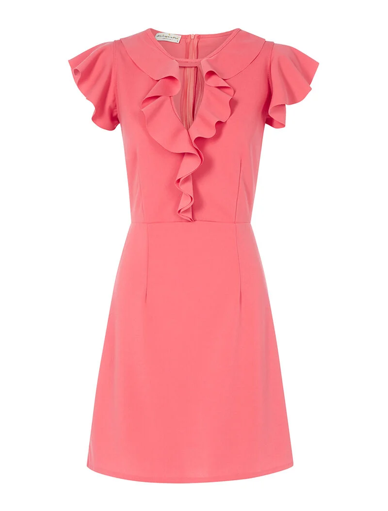 Kleid mit Flügelärmeln - Rose