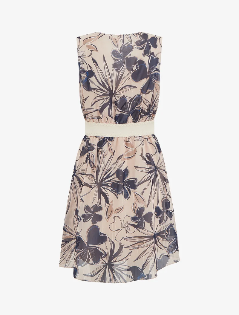 Ärmelloses Skaterkleid mit Blumenmuster - Marine