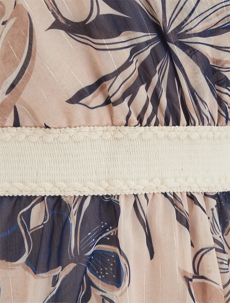 Ärmelloses Skaterkleid mit Blumenmuster - Marine