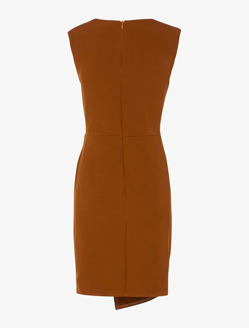 Wickelkleid mit geraffter Taille - Sienaerde