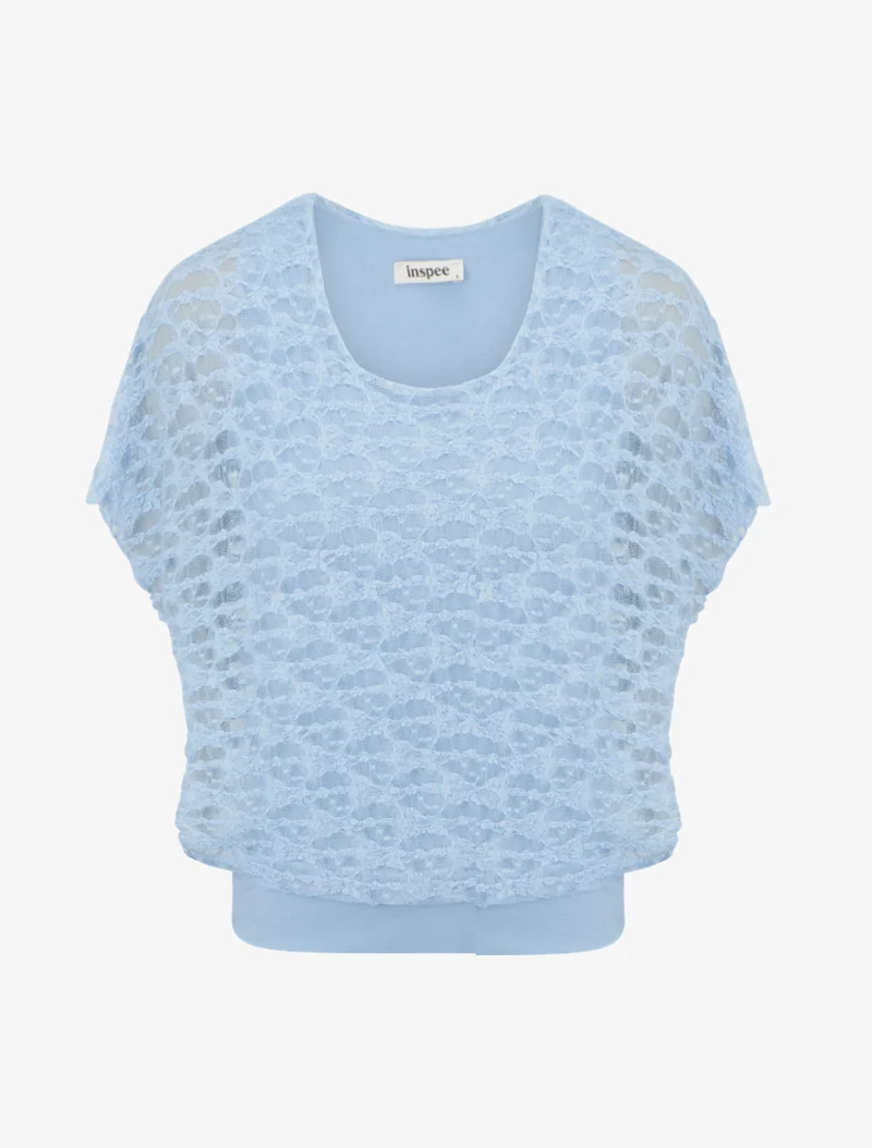 Spitzenkugel aus Spitze - Himmelblau