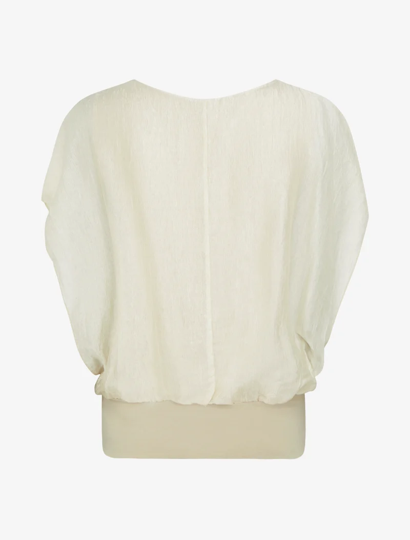 Top aus strukturiertem Stoff - Beige