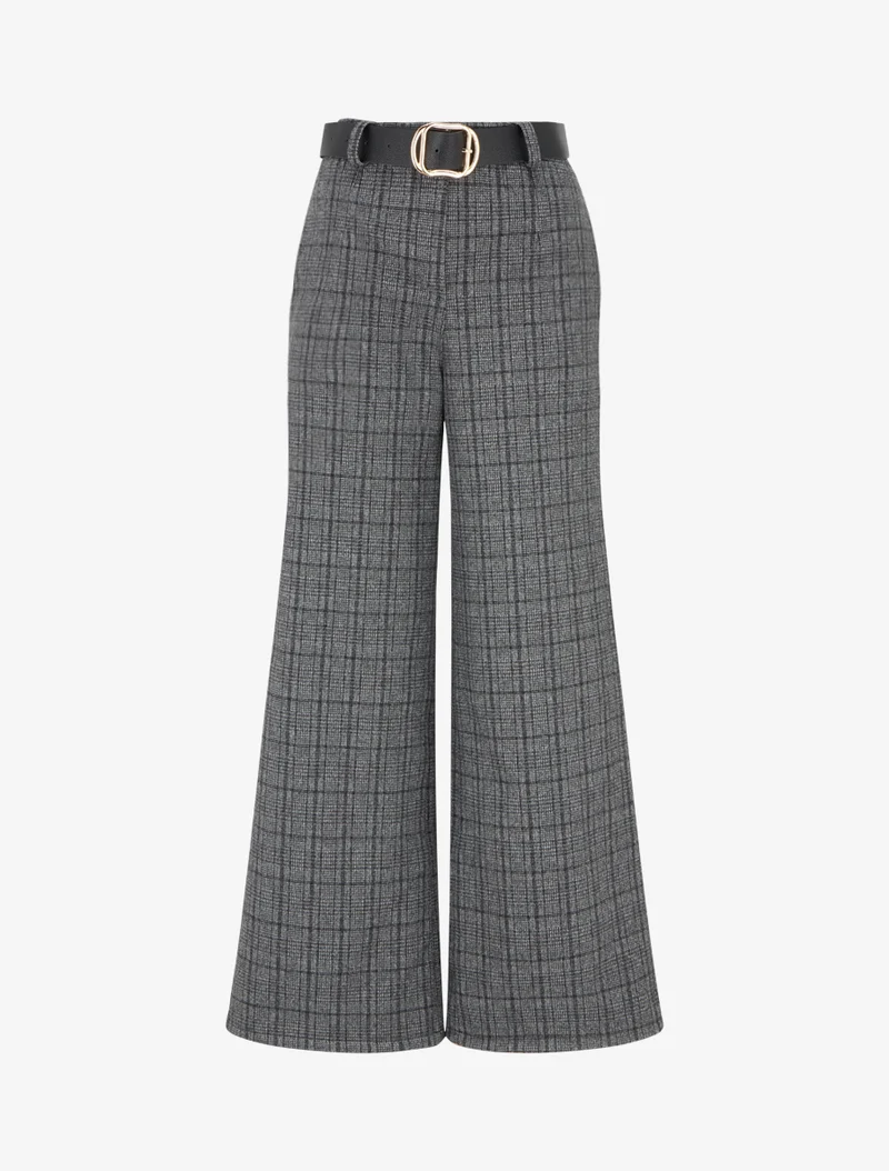 Dicke Hose mit Tartan-Muster - Grau