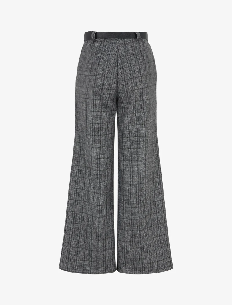Dicke Hose mit Tartan-Muster - Grau