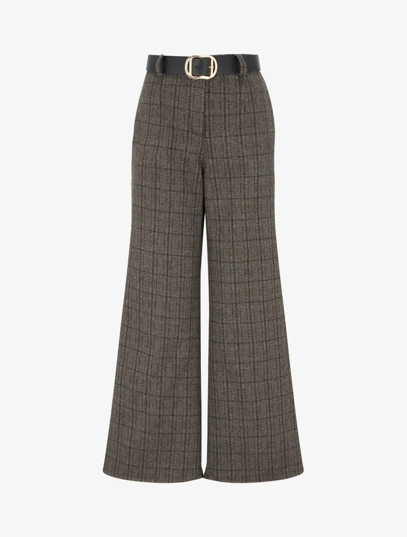 Dicke Hose mit Tartan-Muster - Schwarz