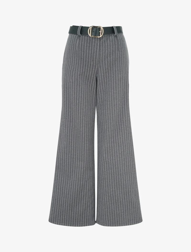 Dicke gestreifte Hose - Grau