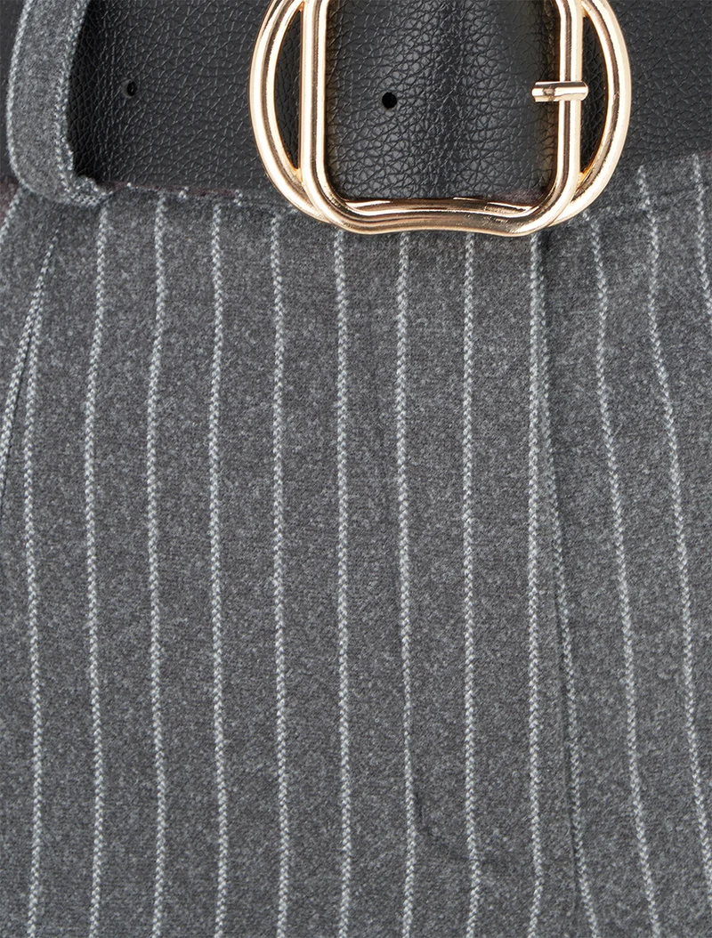 Dicke gestreifte Hose - Grau