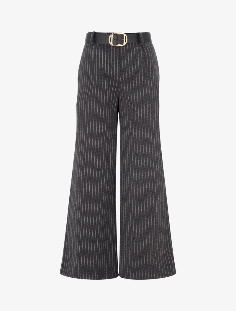 Dicke gestreifte Hose - Schwarz