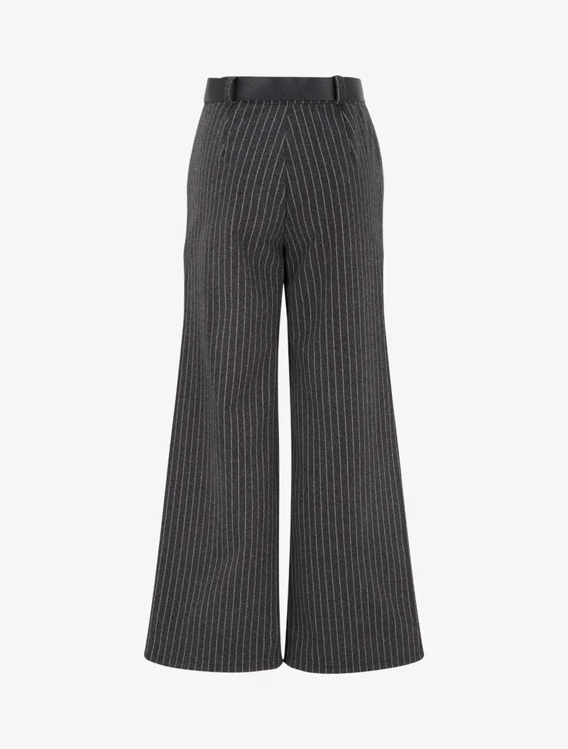 Dicke gestreifte Hose - Schwarz