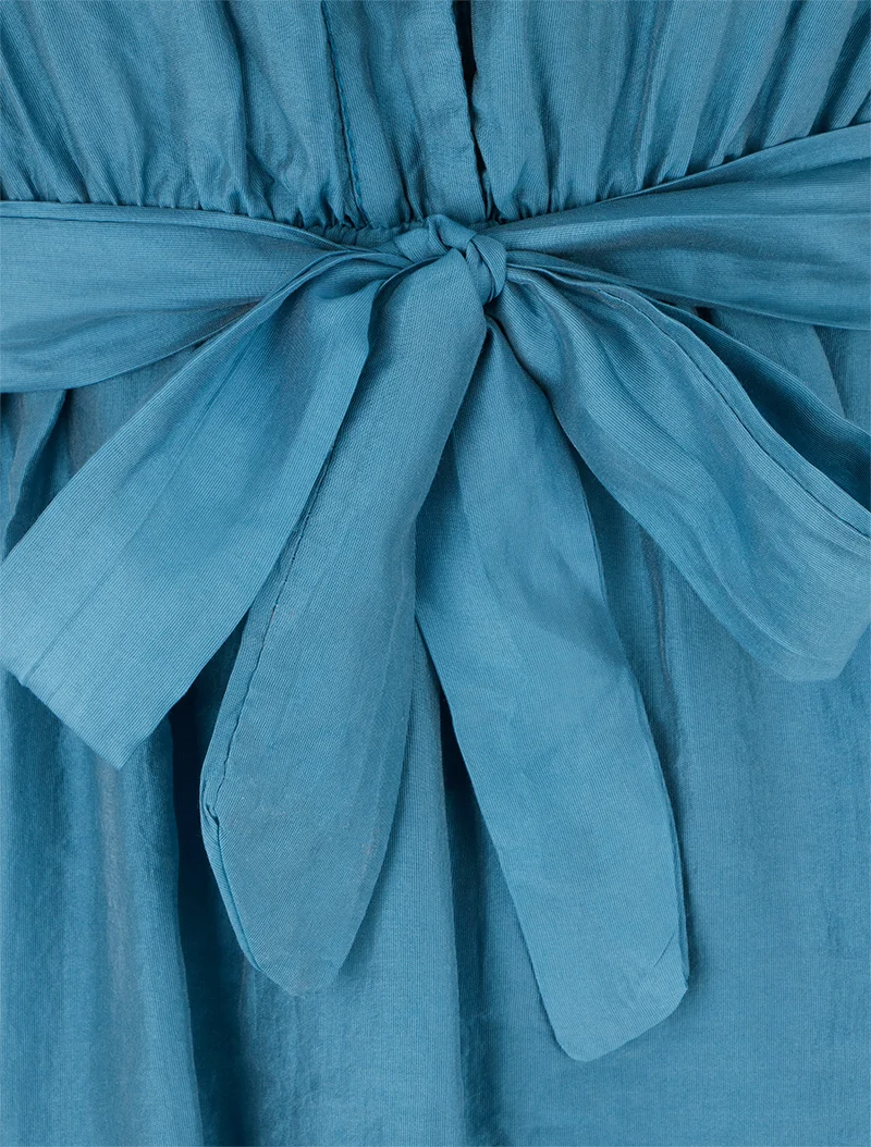 Rüschiges kurzes Kleid - Blau