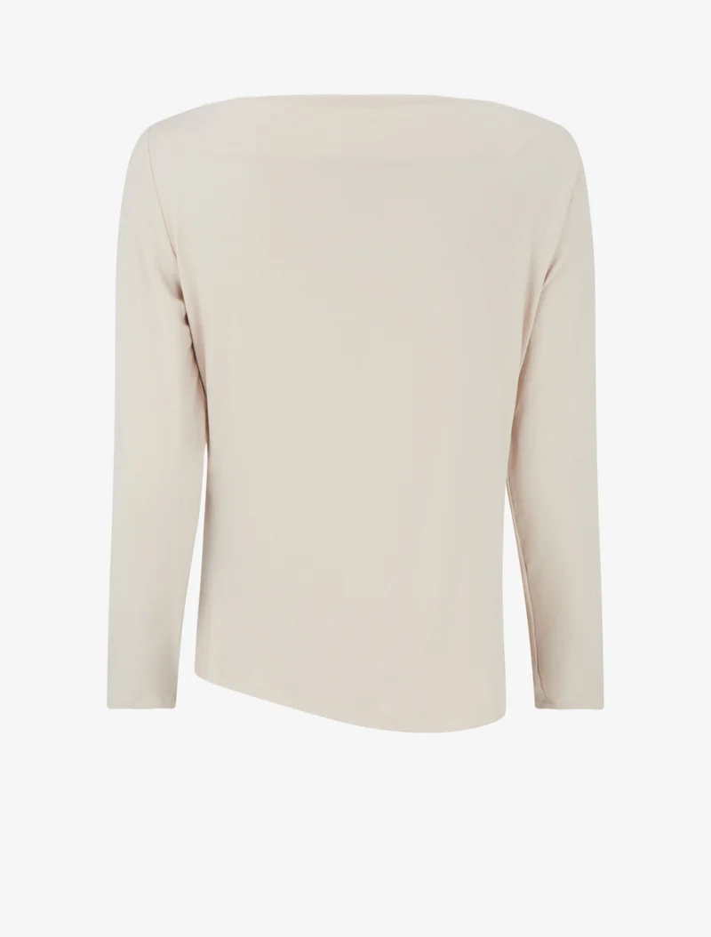 Asymmetrisches Top mit Rundhalsausschnitt - Beige