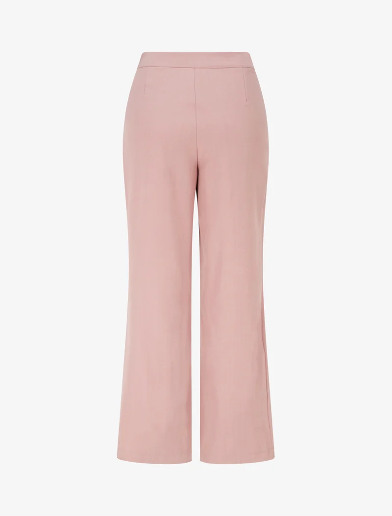 Gerade Hose mit Knopfverschluss an den Seiten. - Rose