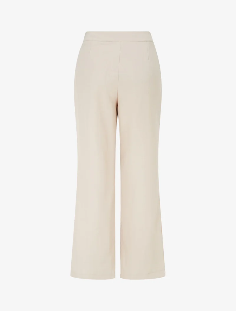 Gerade Hose mit Knopfverschluss an den Seiten. - Beige