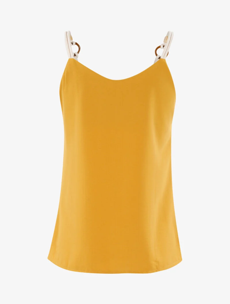 Tanktop mit Seileffekt-Trägern - gelb