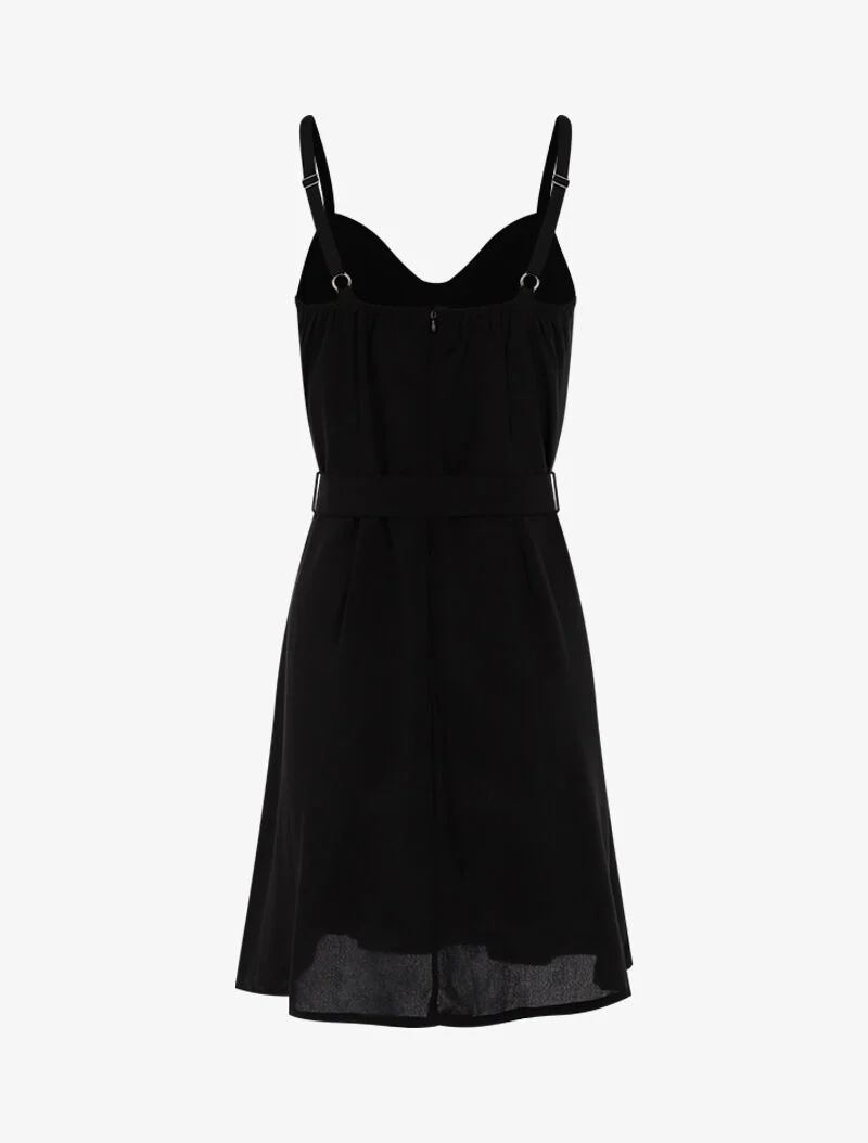 Kleid mit dekorativer Knopfleiste - schwarz