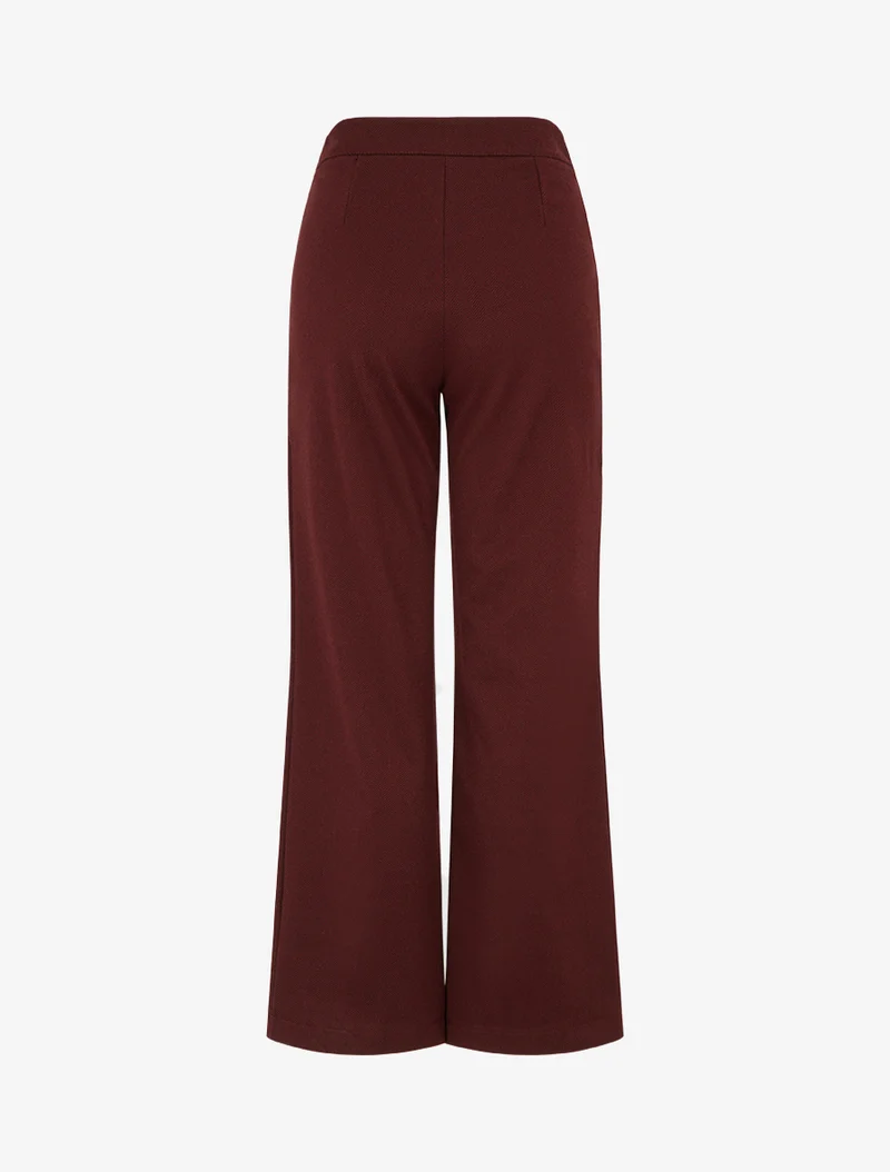 Gerade Marlenehose mit Zickzack-Print. - Bordeaux