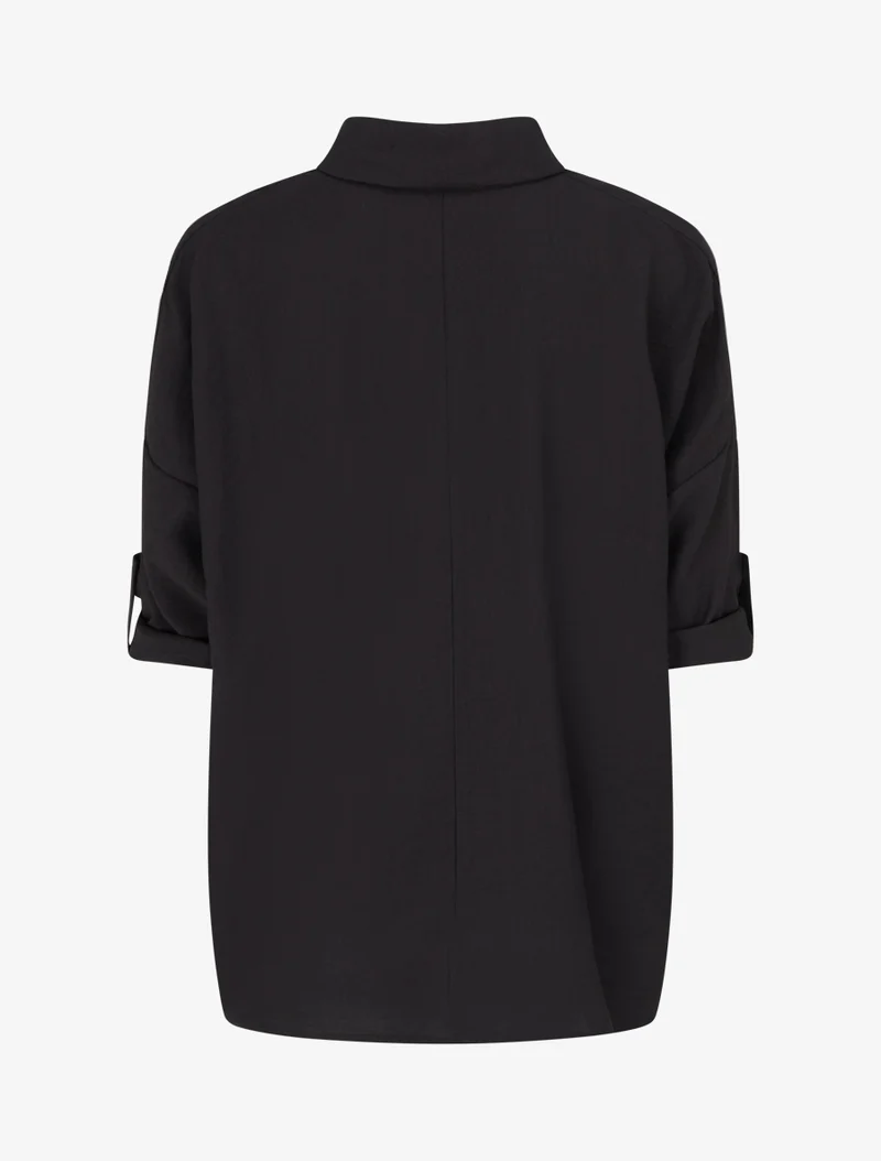Lockere Bluse mit Metallstiften - Schwarz